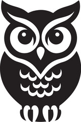 owl silhouette vector. black and white