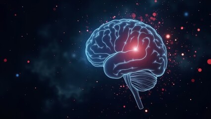 Fototapeta premium Visualization of neural connections in the brain