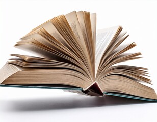 book falling isolated on white background capturing motion and gravity