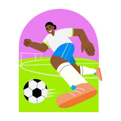 A flat style illustration of a football player