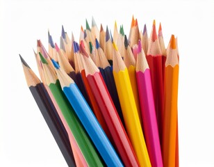 Fototapeta premium pile of colorful pencils isolated on with no background