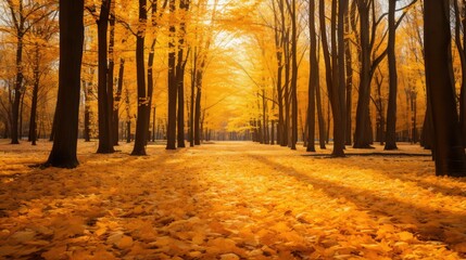 Fototapeta premium golden organic composition backdrop autumn leaves