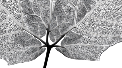 Leaf Vein Network: A detailed close-up photograph of the intricate network of veins in a leaf, showcasing the delicate structure and beauty of nature's design. The delicate patterns, like a roadmap.