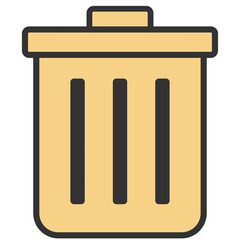 khaki trash can icon
