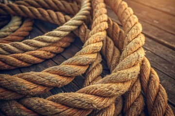 Obraz premium Beautiful texture of vintage rope background - generated by ai