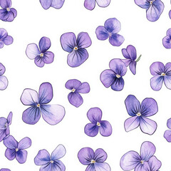 Delicate floral pattern feels fresh and whimsical with vibrant violet flowers
