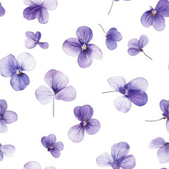 Delicate violet flower scattered, creating peaceful, lovely pattern