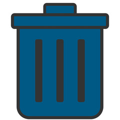 navy blue trash can icon