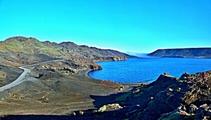 Iceland-view of Kleifarvatn lake on the southern peninsula Reykjanes