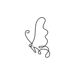 Butterfly continuous one line drawing