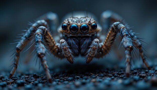 Close-up view of a jumping spider in its natural habitat.