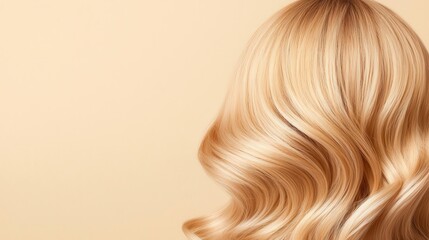 Fototapeta premium Golden blonde waves framing the face, perfect blend of warm and cool tones, stunning blonde, saloninspired harmony