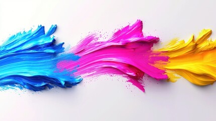 Fototapeta premium Colorful paint strokes on white background