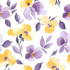 Floral pattern illustration with delicate pansies feel gentle