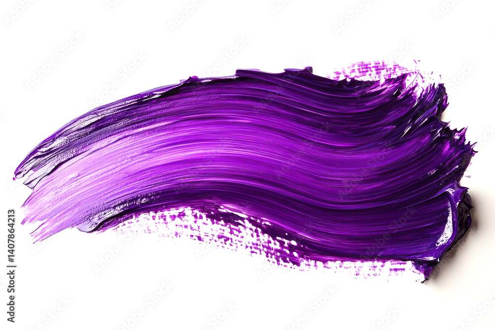 Aufkleber purple paint is creating a dynamic, textured stroke on a white background, ideal for adding a vibran