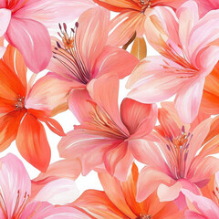 Obraz premium Watercolor flower pattern shows vibrant, joyful feel