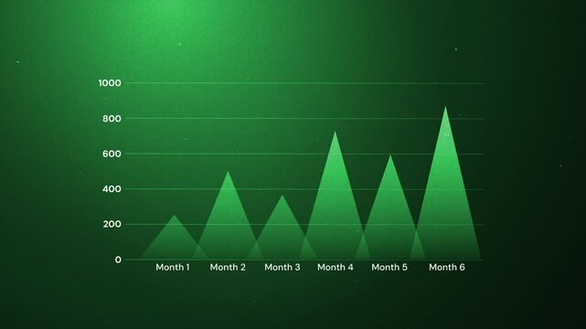 4k of green increase triangle chart monthly progress infographic. viral infographic trending animation for content video