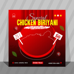 Super Delicious Biriyani Fresh and Healthy Fast Food with Bold Text and Vibrant Colors for Restaurant Branding and Advertising