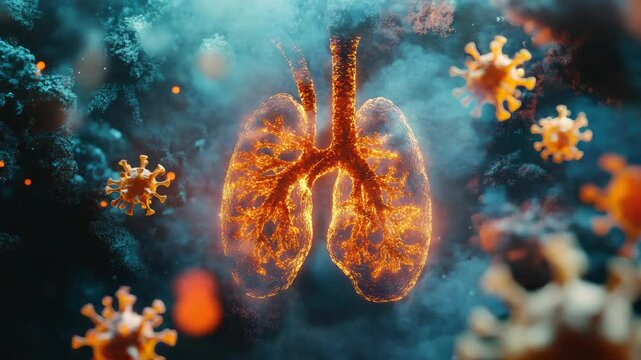 The lungs are attacked by bacteria and viruses,