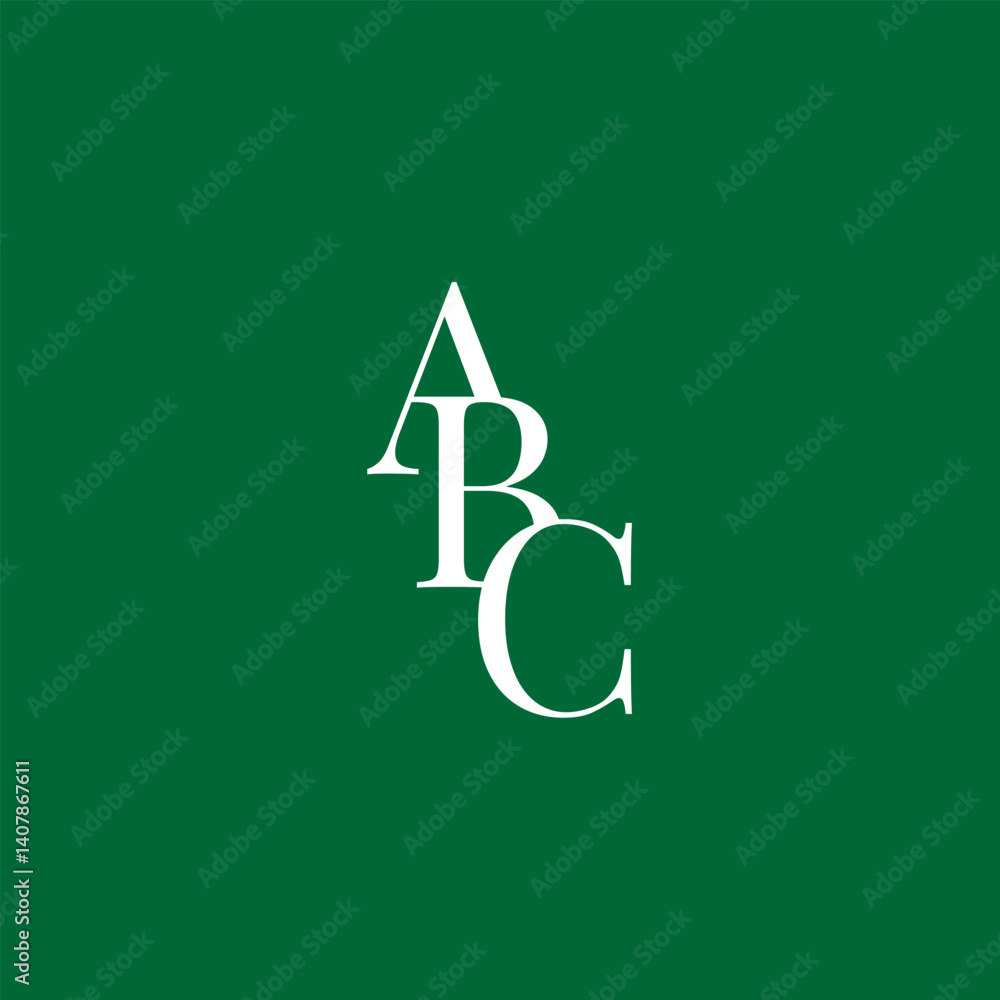 Poster abc simple monogram logo design vector.
