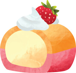 Adobe Illustrator Artwork, roll cake, Swiss roll, vector clip art illustration.