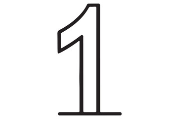 Number 1 silhouette icon vector illustration
