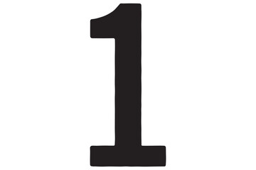 Number 1 silhouette icon vector illustration

