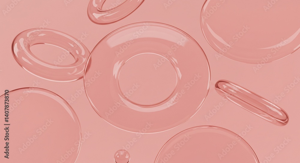 Poster abstract shapes in a soft color palette, creating a modern minimalist aesthetic. the forms suggest f