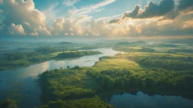 Bird's-eye perspective of a former coal area, currently a safeguarded natural habitat.
