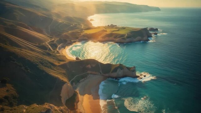 Bird's eye view of coastline close to Zola