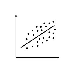 Correlation linear regression. Positive and negative correlation icon