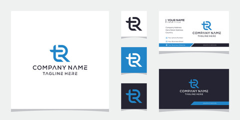 letter TR RT logo design template