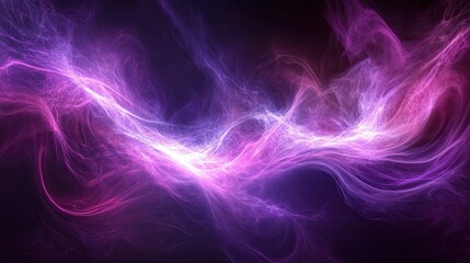 Fototapeta premium Abstract smooth neon waves purple background