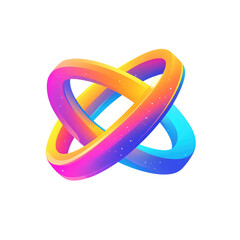 Abstract Colorful Intertwined Rings Modern Geometric Design Element