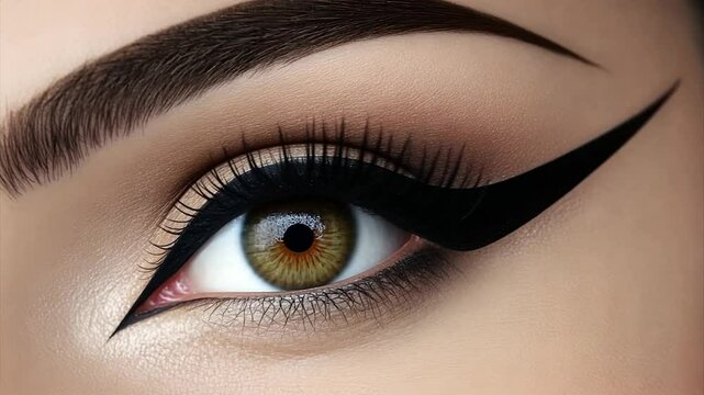 Close-up dramatic eye makeup