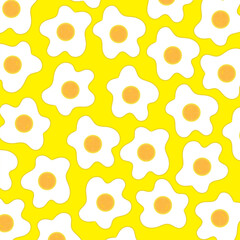 Sunny side up egg pattern cute background. 