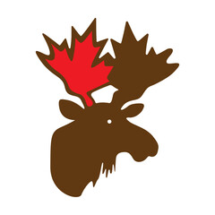 AI-generated stylized moose with maple leaf antlers
