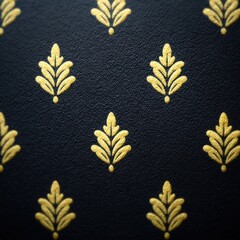 Elegant gold floral pattern on black velvet background, luxury wallpaper design
