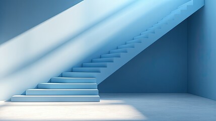 Obraz premium Minimalistic simple abstract light blue background for product presentation. Shadow and light.