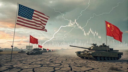 Military and economic battlefield, United States versus China, geopolitical dispute,AI