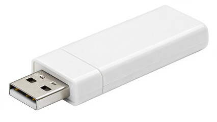 white usb flash drive, Isolated, transparent background, AI