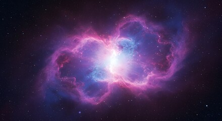 Obraz premium Celestial Dance: A Vibrant Nebula in Deep Space