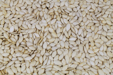 Background of raw pumpkin seeds