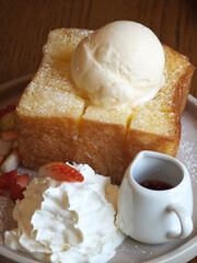 butter toasted with whiping cream