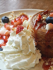 fresh pastry with whipping Cream