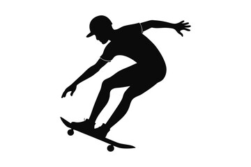 Skate Silhouette on White Background