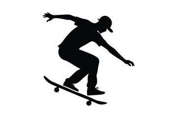 Obraz premium Skate Silhouette on White Background