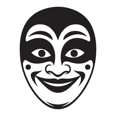 Carnival mask Vector Black silhouettes. with white background