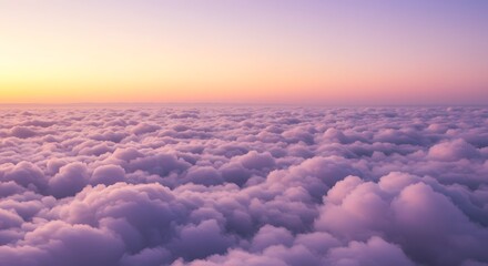 Above the Clouds: A Serene Sunset Vista from the Sky