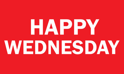 Happy Wednesday - Red and white vector art